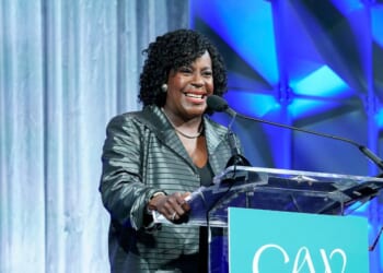 Philadelphia Mayor Cherelle Parker speaks on stage during 2025 Pennsylvania Conference For Women at Pennsylvania Convention Center on Sept. 25, 2025, in Philadelphia, Pennsylvania.
