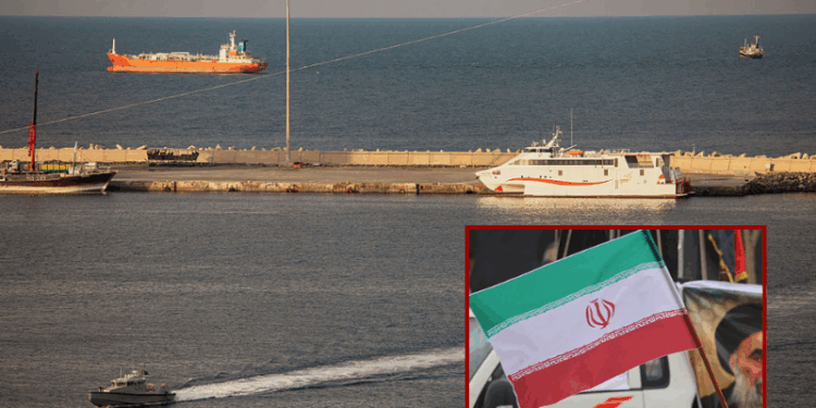 (Background) A police speed boat patrols the port as oil tankers and high speed crafts sit anchored at Muscat Anchorage near the Strait of Hormuz on March 30, 2026 in Muscat, Oman. Several Chinese-owned vessels were reportedly able to transit the Strait of Hormuz today, the day after U.S. President Donald Trump said Iran would allow 20 ships to cross through the vital waterway. Maritime traffic through the Strait of Hormuz, which conveys about a fifth of the world