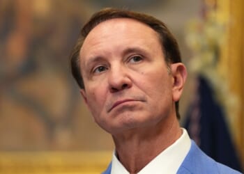 WASHINGTON, DC - MARCH 24: Louisiana Governor Jeff Landry speaks in the Roosevelt Room of the White House March 24, 2025 in Washington, DC. During the event, it was announced that Hyundai will invest $20 billion in U.S. manufacturing, including a $5 billion investment in a Louisiana steel factory that will produce 1,500 jobs. (Photo by Win McNamee/Getty Images)