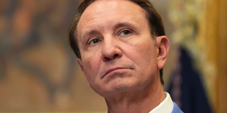 WASHINGTON, DC - MARCH 24: Louisiana Governor Jeff Landry speaks in the Roosevelt Room of the White House March 24, 2025 in Washington, DC. During the event, it was announced that Hyundai will invest $20 billion in U.S. manufacturing, including a $5 billion investment in a Louisiana steel factory that will produce 1,500 jobs. (Photo by Win McNamee/Getty Images)