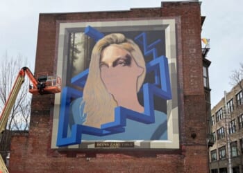 Unfinished mural of Ukrainian refugee Iryna Zarutska in Providence, Rhode Island, shared by painter Ian Gaudreau on Tuesday, March 31, 2026. (via: Ian Gaudreau; X)