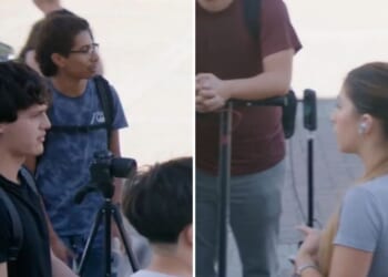 A clip posted by Abolitionists Rising on April 17, 2026, showed two college students debating about abortion.