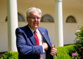 Texas Lt. Gov. Dan Patrick arrives for a National Day of Prayer event hosted by President Donald Trump in the Rose Garden at the White House on May 1, 2025, in Washington, D.C.