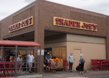 A 2021 file photo shows the exterior of Trader Joe's grocery store in Beaverton, Oregon.