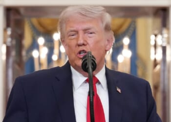 President Donald Trump, pictured in his Wednesday address to the nation.